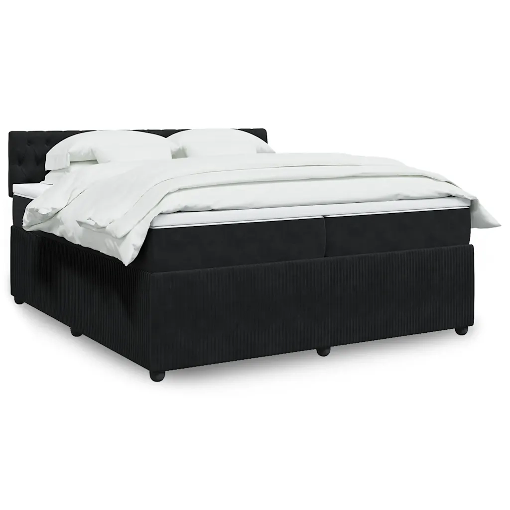Giroletto a Molle con Materasso Nero 200x200 cm in Velluto 3287838