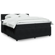 Giroletto a Molle con Materasso Nero 200x200 cm in Velluto 3287838