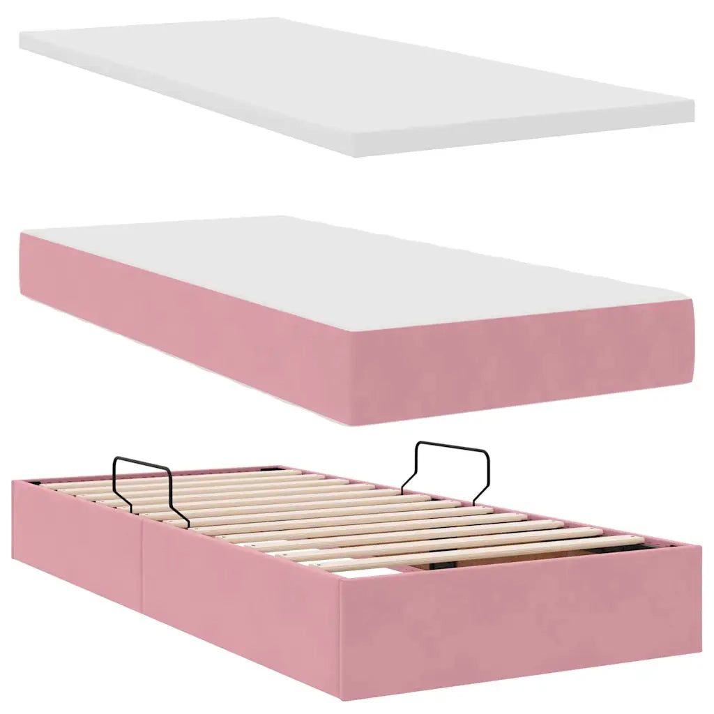 Letto con Contenitore con materasso Rosa 90 x 200 cm