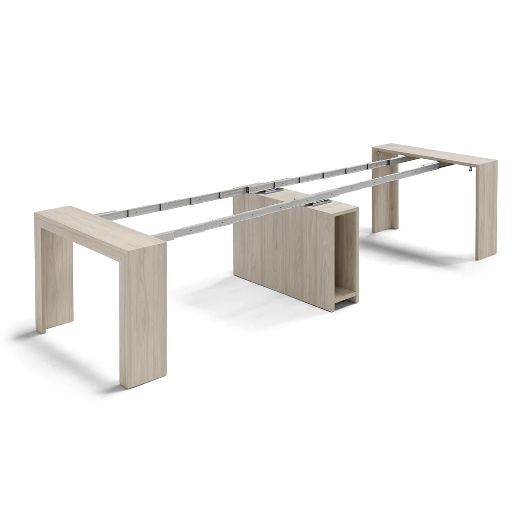 Tavolo Consolle allungabile 100x46 (+5x50) Olmo modello ANDROMEDA MADE IN ITALY con 5 allunghe da 50 cm design moderno ideale per ingresso, soggiorno e sala da pranzo