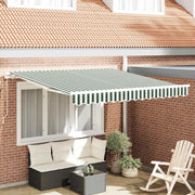 Tenda retrattile-Tenda parasole per balcone Verde e Bianco 350 x 250 cm 709992