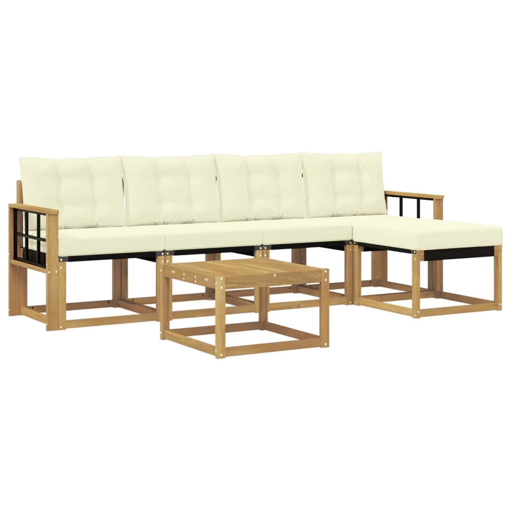 Set di divani da esterno con cuscino 6 pcs Bianco e Crema 3389408