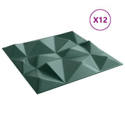 Pannelli da parete 12 pz Verde Diamante 50 x 50 cm Schiuma XPS CFW9987146