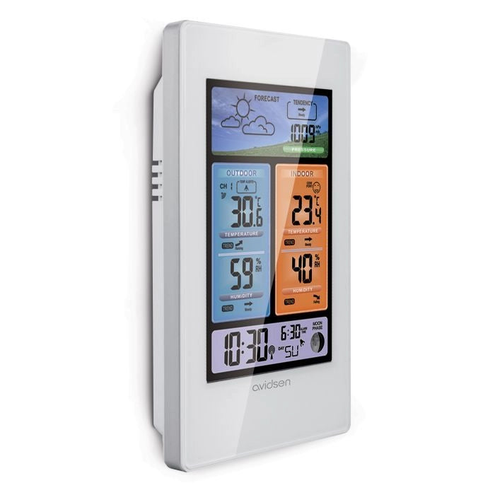 STAZIONE METEO VERTICALE A COLORI CON SONDA DA ESTERNO WIRELESS AVIDSEN