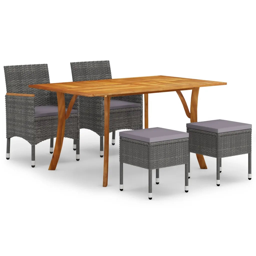 Set Mobili da Pranzo per Giardino 5 pz Grigio cod mxl 69141