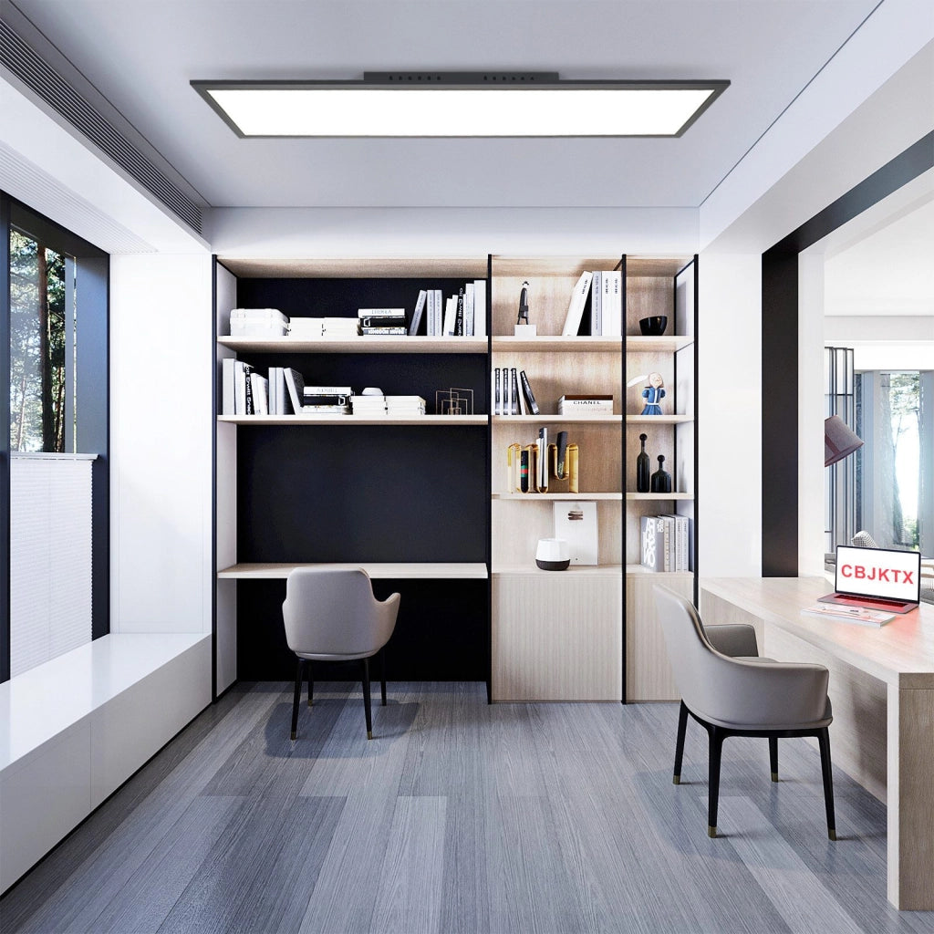 ZMH Lampada da soffitto plafoniera LED nera dimmerabile telecomando per soggiorno ufficio