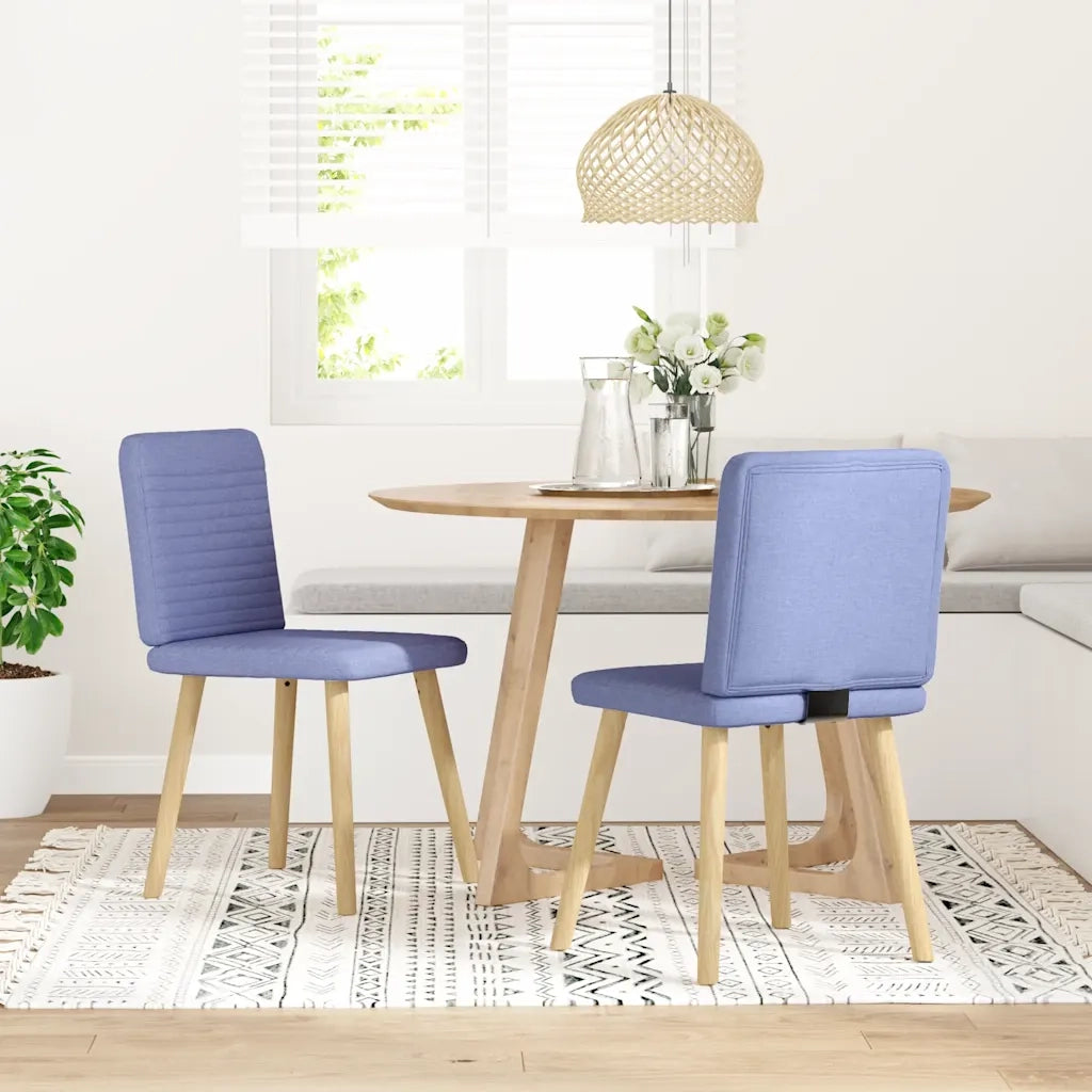 vidaXL Sedie da Pranzo 2 pz Blu Jeans in Tessuto