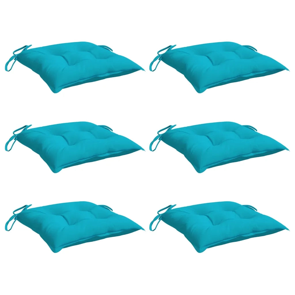 Cuscini per Sedia 6 pz Turchese 40x40x7 cm in Tessuto 361506