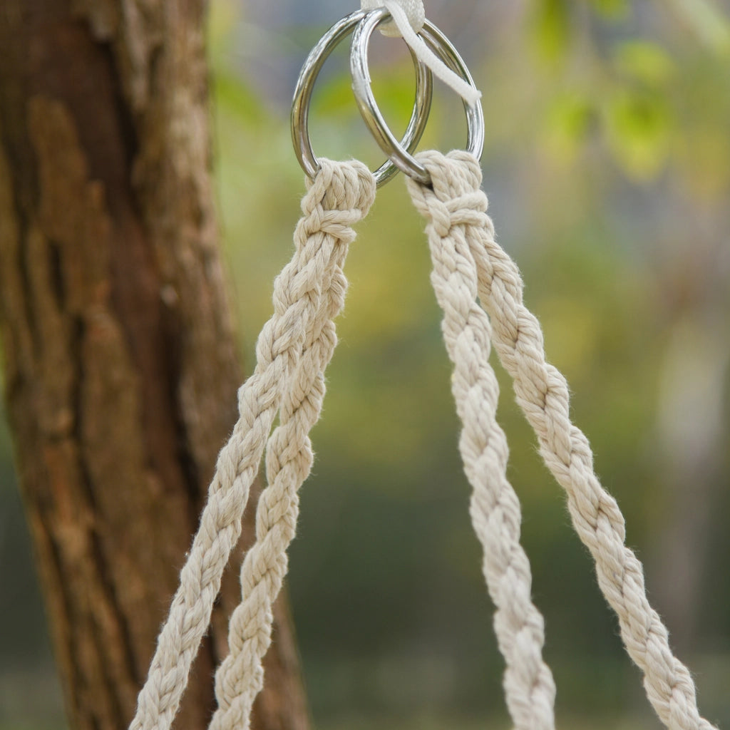 Poltrona a dondolo sospesa ¨C zephmum ¨C beige in cotone e poliestere ?80x42H
