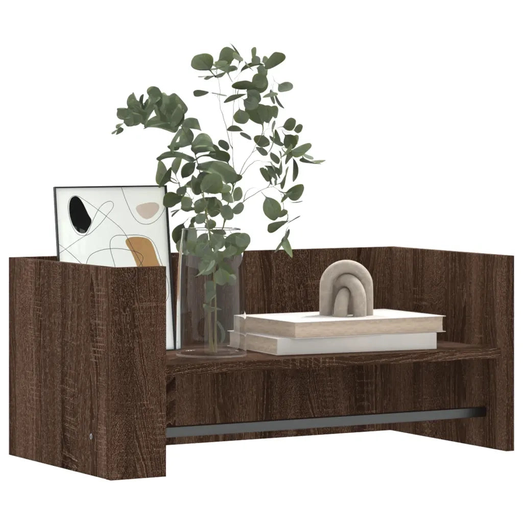 Mensola a Muro | Mensola a parete Rovere Marrone 70,5x35x30,5 cm Legno Multistrato