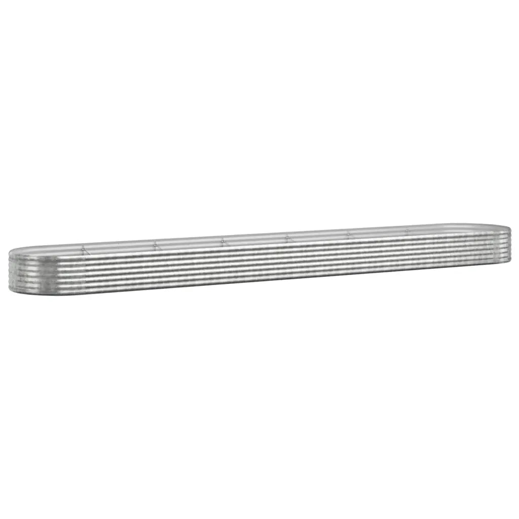 Fioriere | Cassetta per fiori | Letto Giardino Acciaio Zincato 544x100x36cm Argento