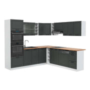 Vicco Cucina angolare completa Antracite casa di campagna/bianco 237 x 247 cm , PL Rovere