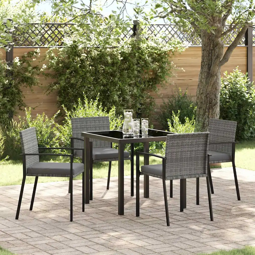 Set da Pranzo per Giardino 5 pcs Grigio