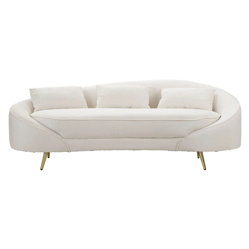 Divano 3 Posti Oslo Con Cuscini Crema cm 185x84x68