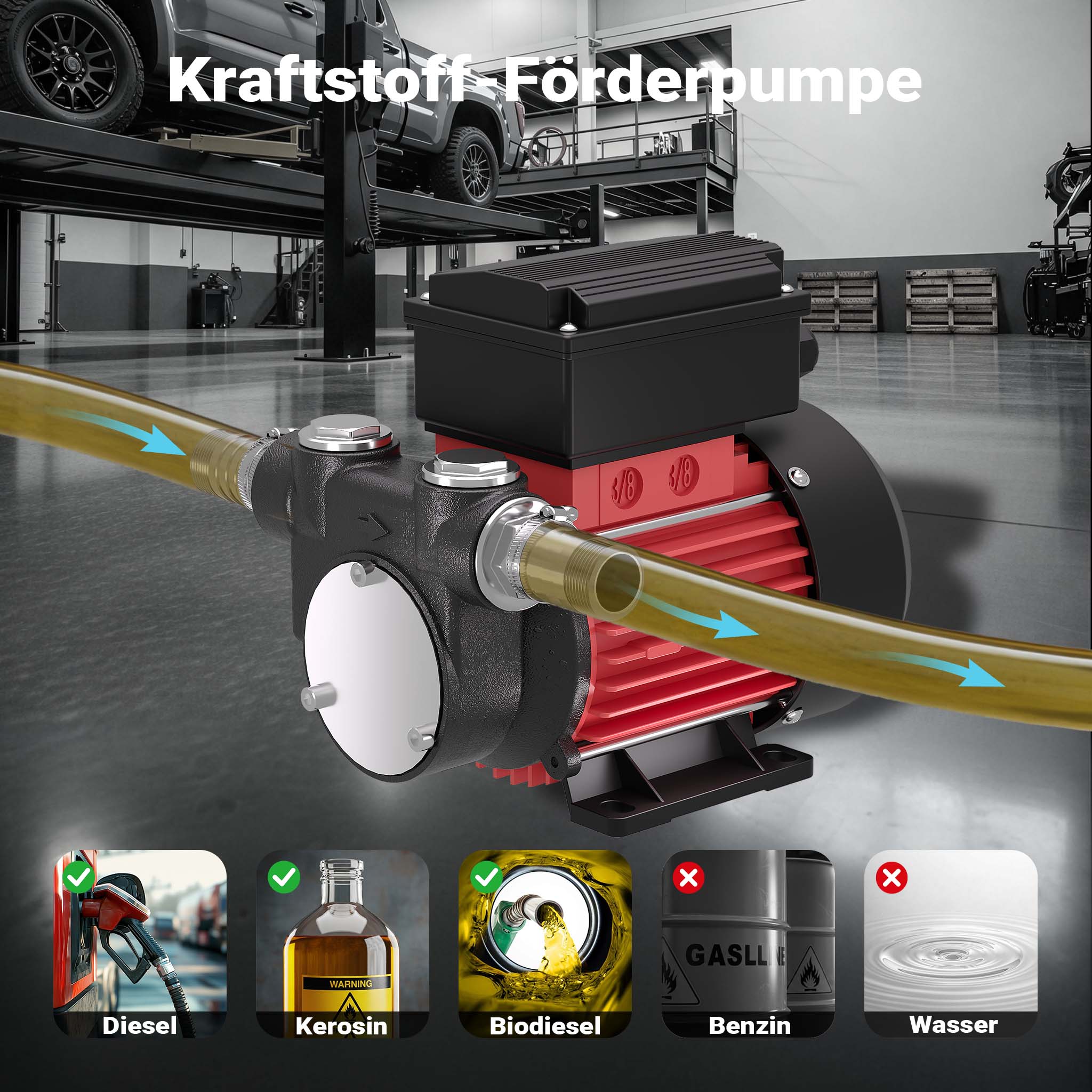 Pompa autoadescante diesel & gasolio 230V 60l/min per trasferimento liquido