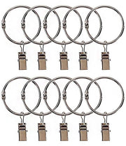 Giradischi per tende - Tendine robuste - Clip robusti - Acciaio inox - Argento - Acciaio inox - Per tende pesanti - Set da 40 pezzi