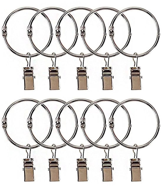 Giradischi per tende - Tendine robuste - Clip robusti - Acciaio inox - Argento - Acciaio inox - Per tende pesanti - Set da 40 pezzi