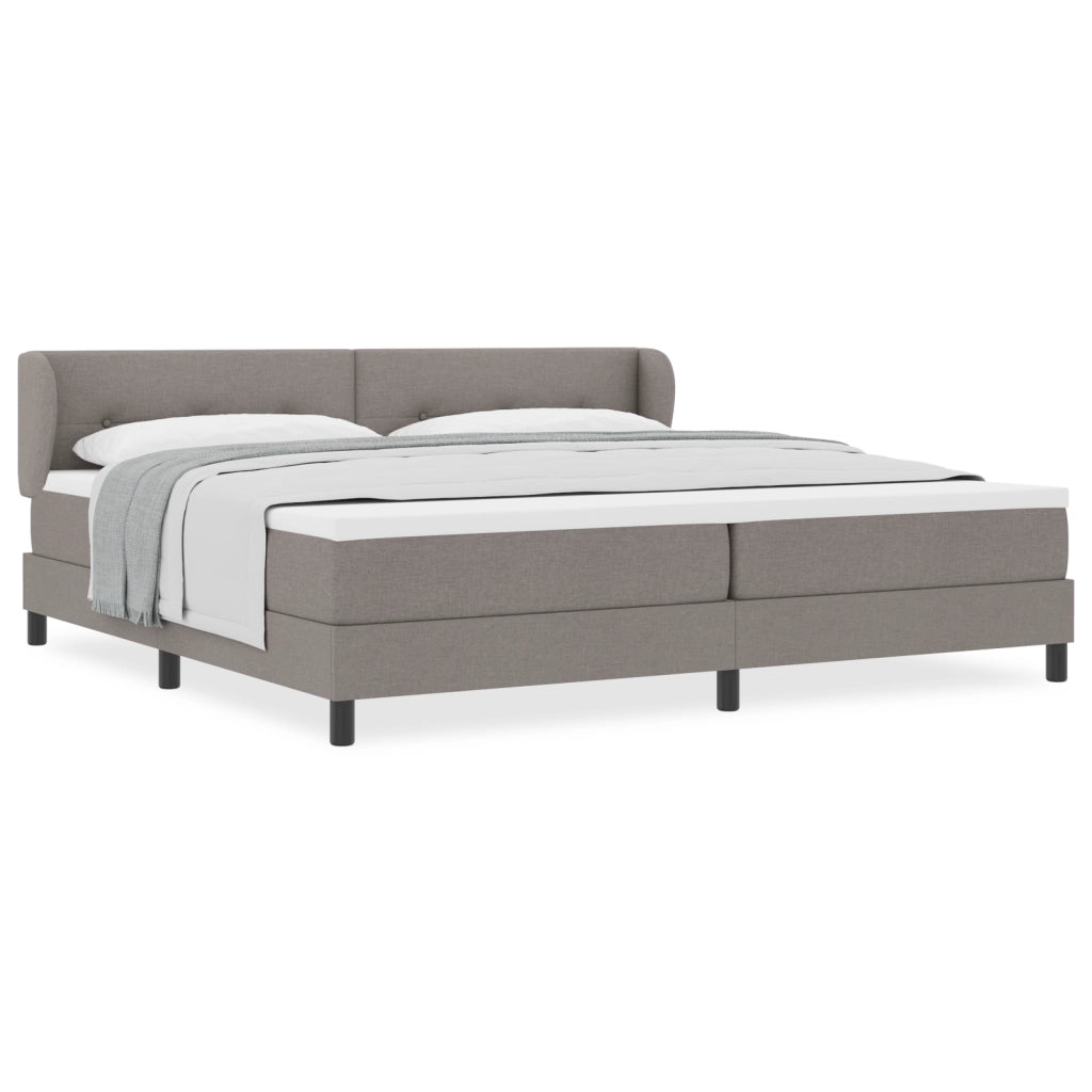 Letto Box Spring con Materasso Tortora 200x200 cm Tessuto