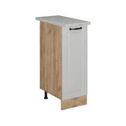 Armadio cucina dispensa alto R-Line Bianco rustico/Rovere dorato 30 cm PL Marmo Vicco