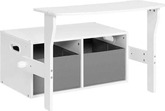 Tavolo per Bambini - Tavolo di Gioco - per Bambini da 1 a 3 anni - MDF, Verniciato - Grigio / Bianco