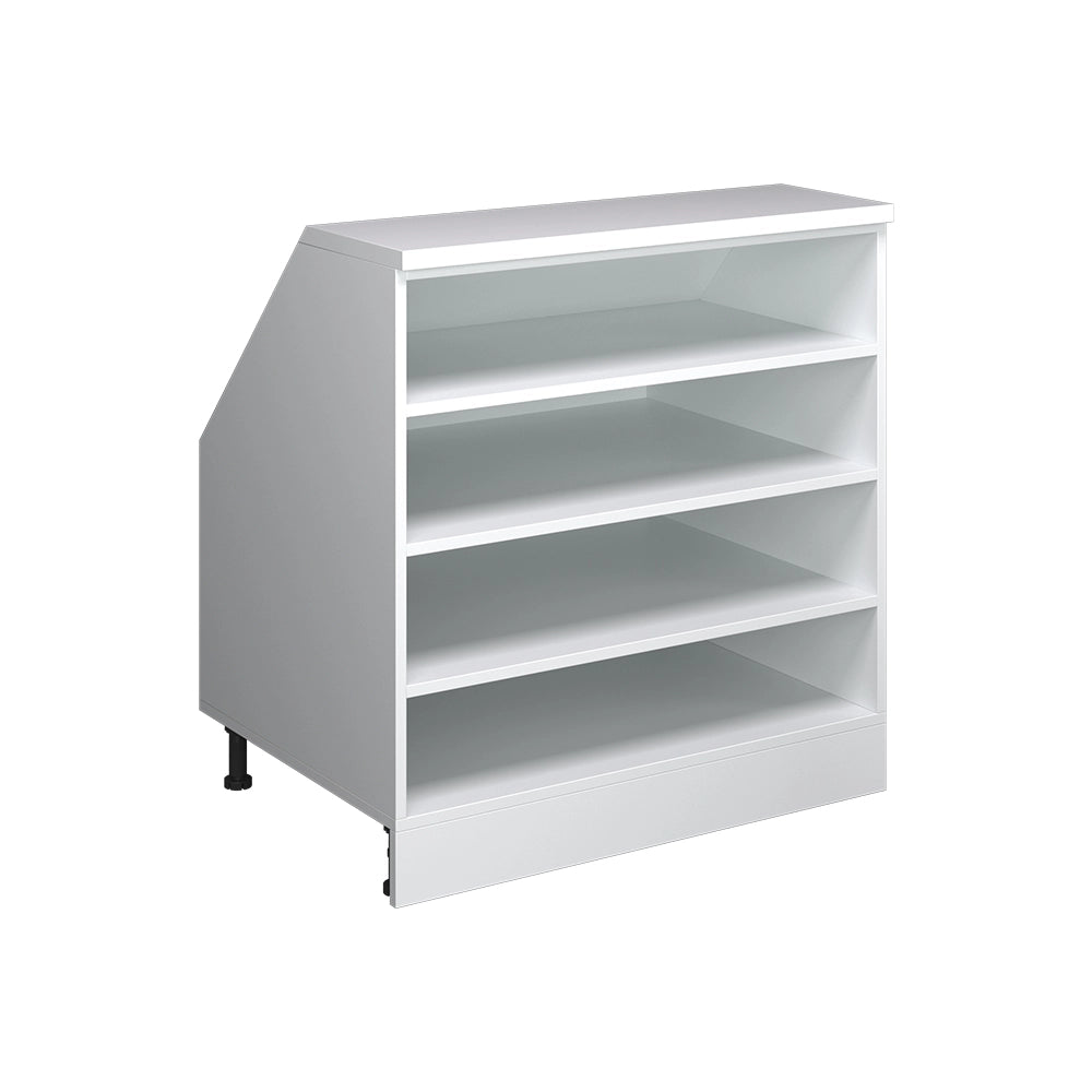 Mobile cucina sottotetto R-Line Bianco/Bianco 80 cm con 4 scomparti, carcassa 60 cm profondità Vicco