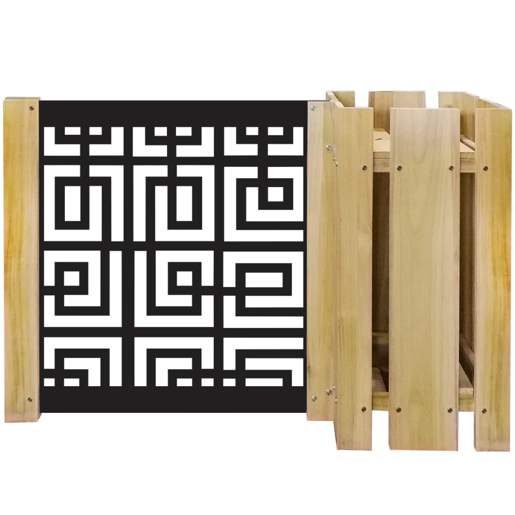 FIORIERA-WOOD COMPOSIZIONE - Porta vasi con divisorio staccionata modulabile - 150x100cm - in Legno e PVC Modello: Thai