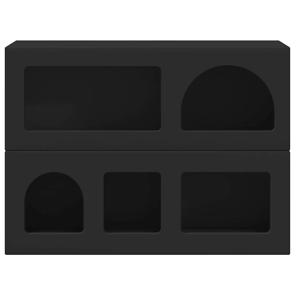 Credenza-Buffet-Armadio da cucina Nero 80.5 x 35 x 59 cm Legno multistrato