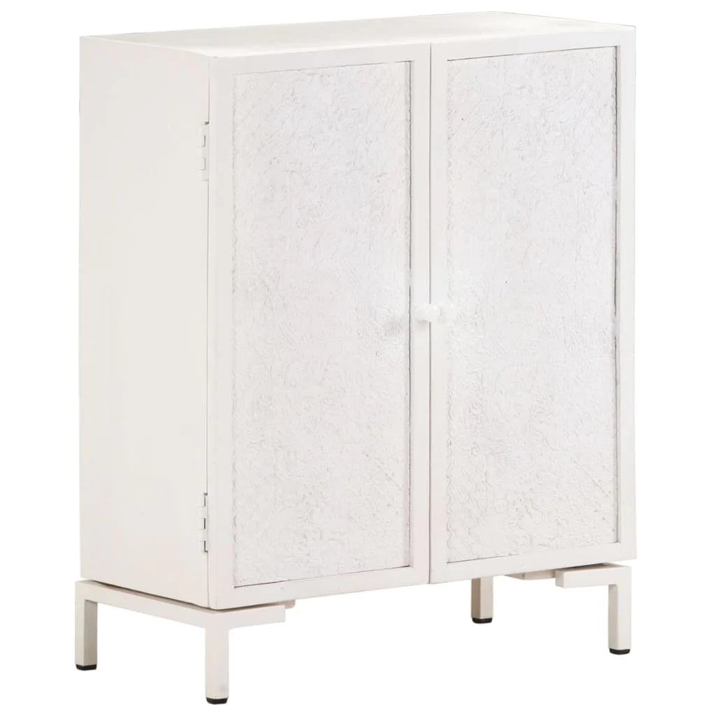 Buffet credenza cassettiera armadio mobile contenitore organizer per cucina soggiorno salotto 60 x 30 x 76 cm legno massello di mango bianco 02_0029604