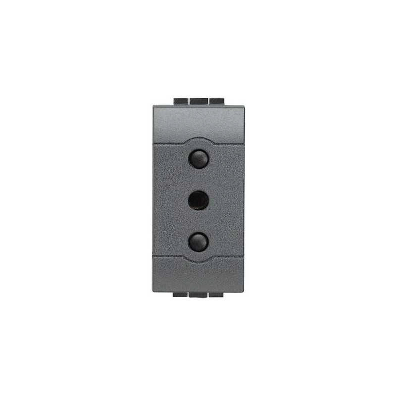 L4113 Presa 2P+T 10A 250 Vac Antracite Livinglight