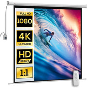 TELO PROIETTORE MOTORIZZATO DA 85" CON TELECOMANDO, IN PLASTICA E METALLO 176.5X8X176.5 CM BIANCO