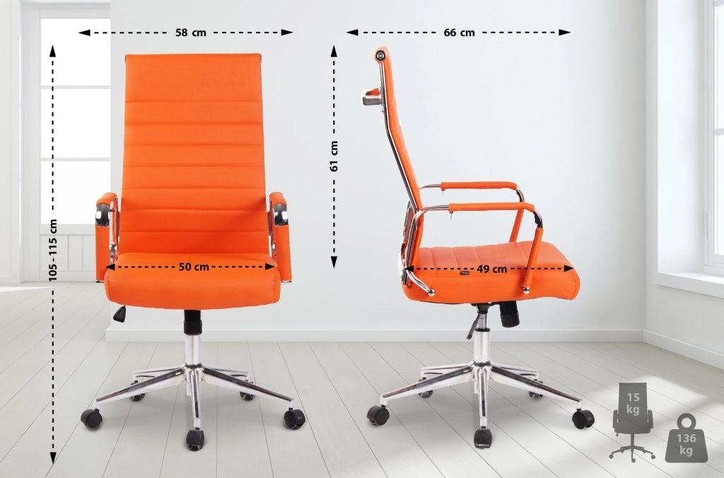 Sedia ufficio Kolumbus in similpelle arancione