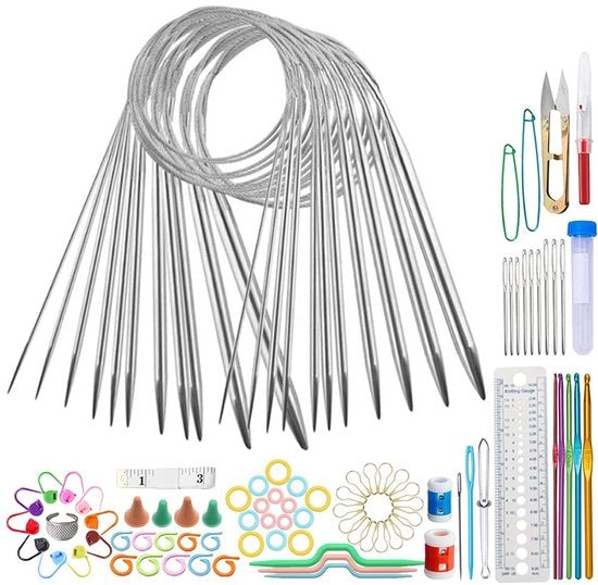 Set di 11 aghi a roncola - Acciaio inossidabile - 80 cm
