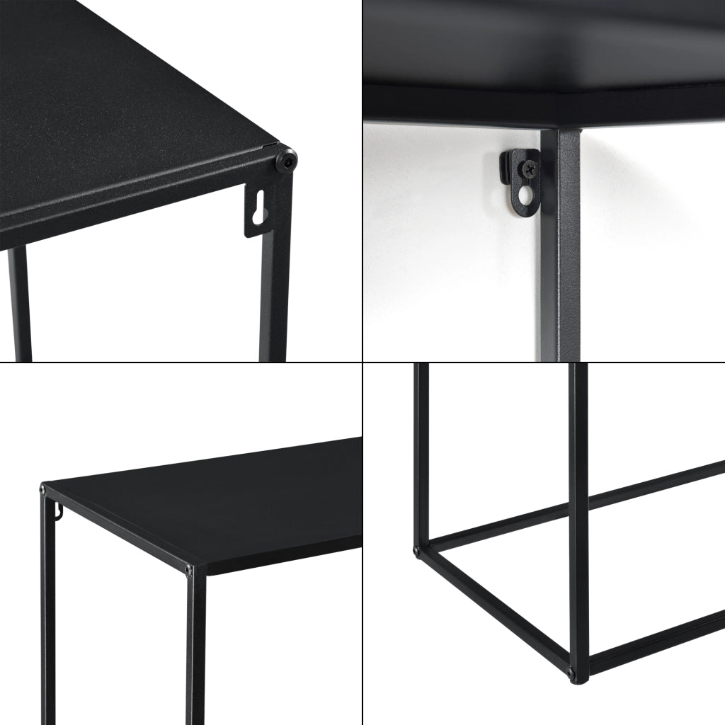 Tavolo a Consolle in Metallo 92x80x32 cm Tavolo da Appoggio - Nero [en.casa]