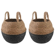 Vaso da fiori con manici 2 pcs Nero Ø 22 x 20 cm 42012261