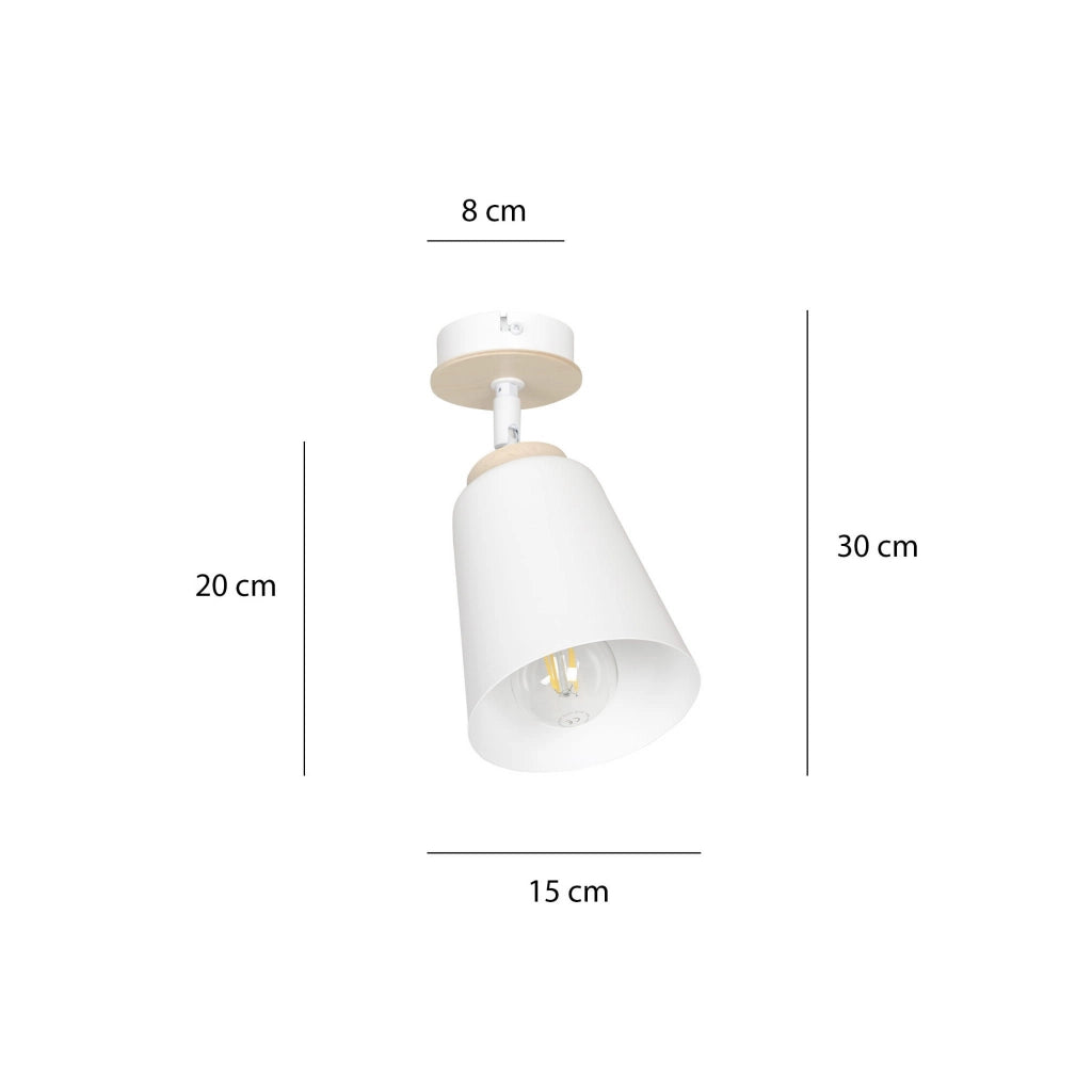 Emibig Atlas lampada soffitto bianca legno chiaro E27