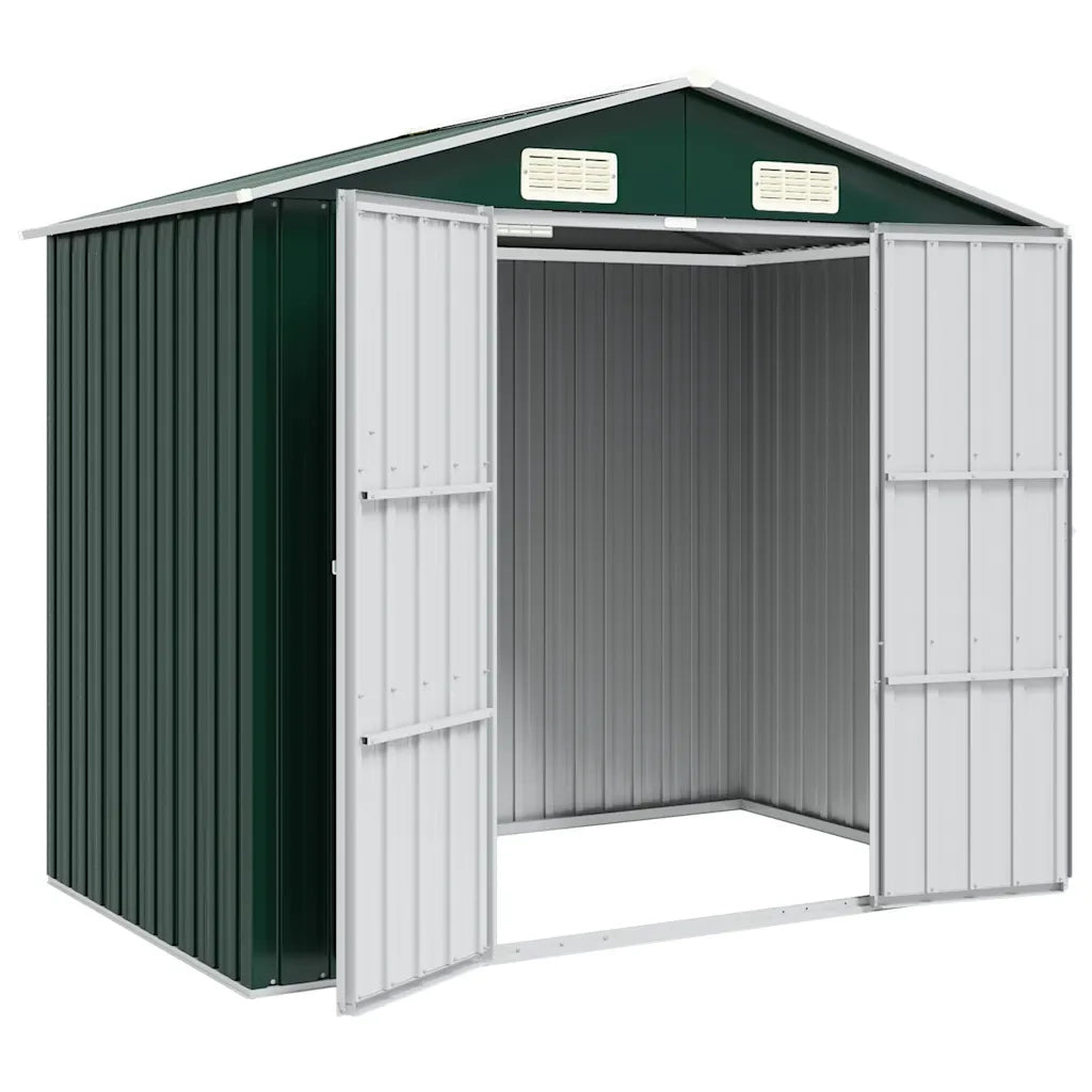 Capanno da Giardino Verde 205x129x183 cm in Acciaio Zincato 46297