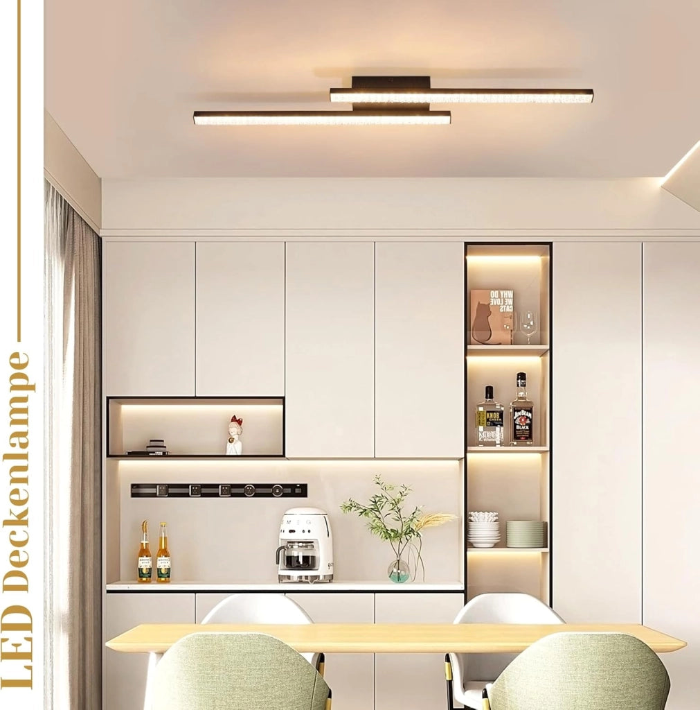 ZMH Lampada da soffitto plafoniera LED 12W nera metallo cristallo luce calda per camera letto corridoio cucina soggiorno