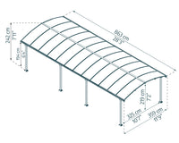 Carport in Alluminio 3.6 X 8.6 m - Canopia Arcadia