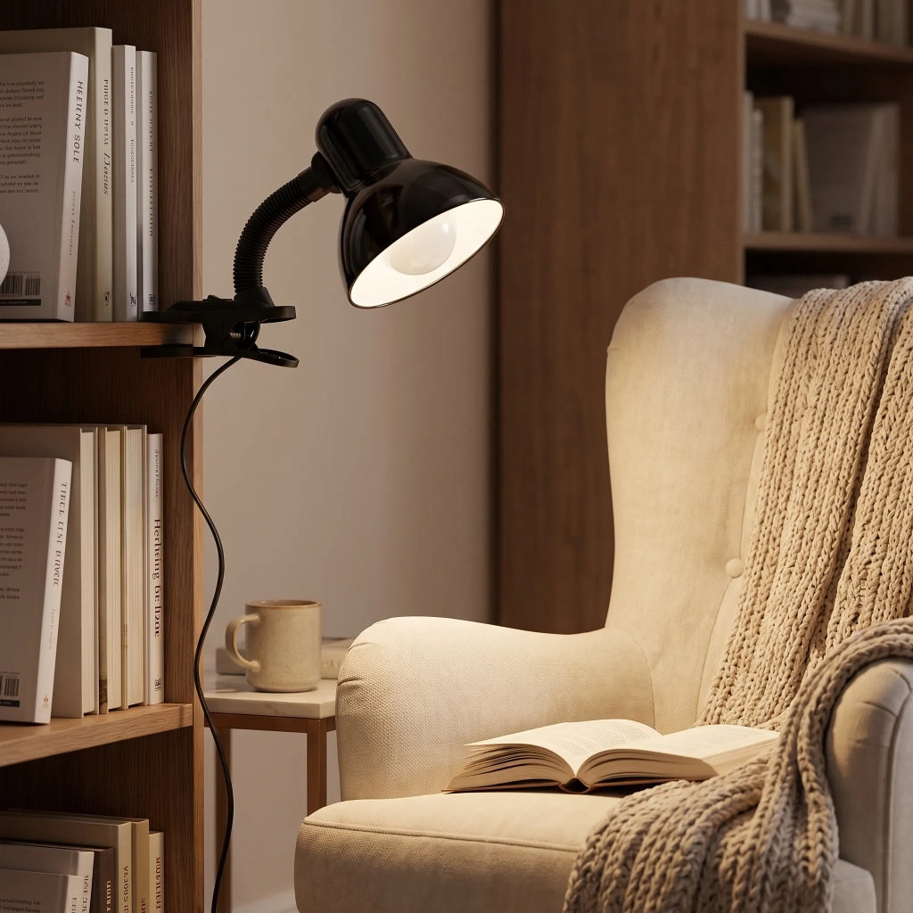 Lampada Da Scrivania E Da Comodino Con Clip Jnh045-1t Black