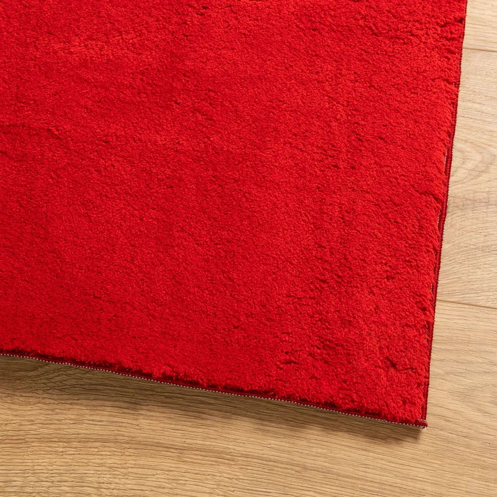 Tappeto a Pelo Corto HUARTE Morbido e Lavabile Rosso 200x280cm 375176