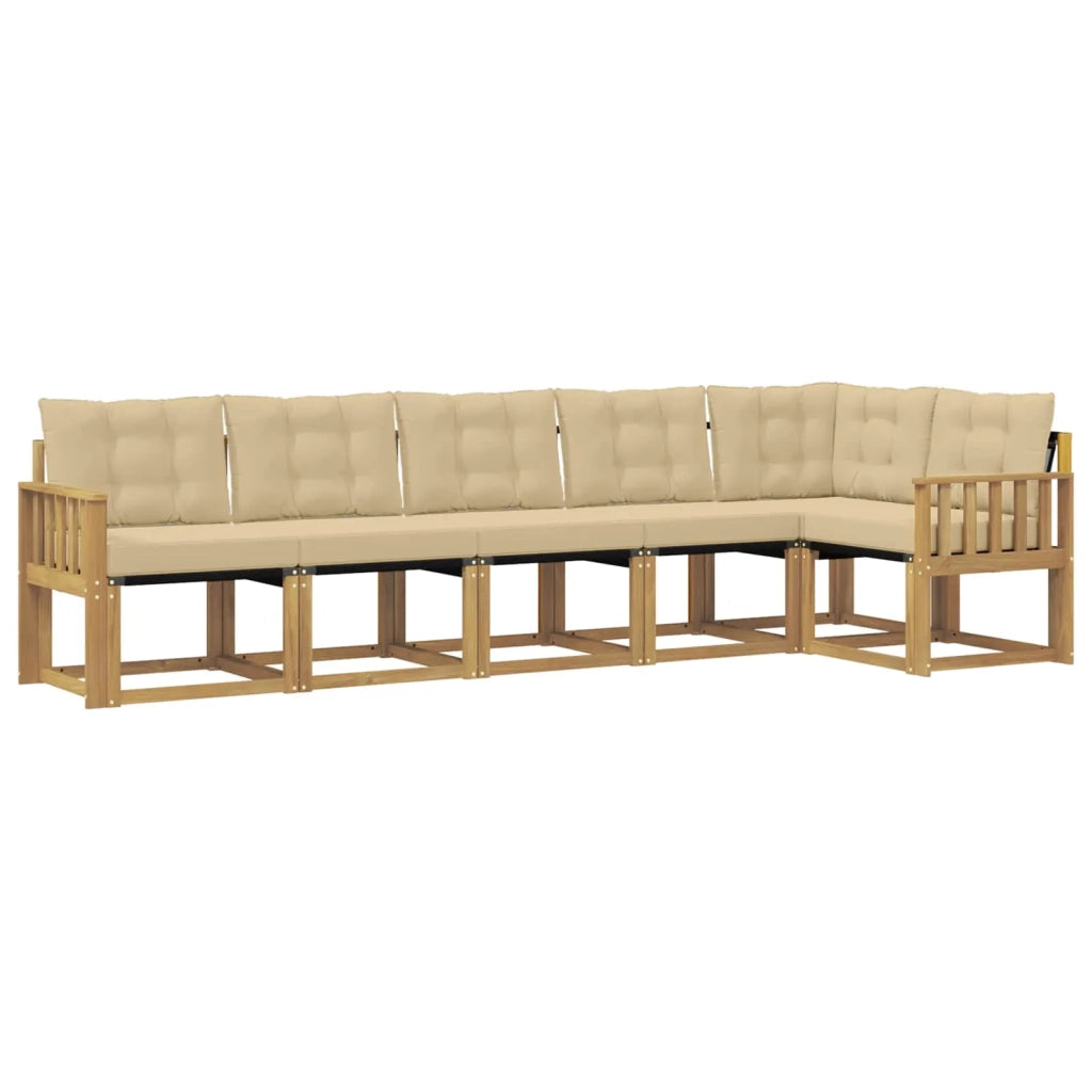 Set di divani da esterno con cuscino 6 pcs Bianco e Beige 3389523