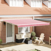 Tenda Retrattile Automatica Rossa e Bianca 400x350 cm