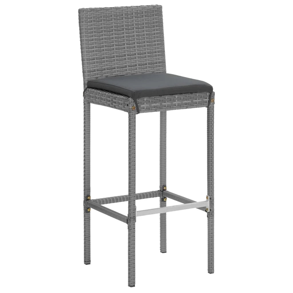 Set da bar da giardino 7 pezzi con cuscini in polyrattan grigio 02_0013423
