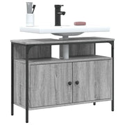 Mobile Lavabo Bagno-Armadietto da bagno Grigio Sonoma 80x30x60 cm Legno Multistrato 638488