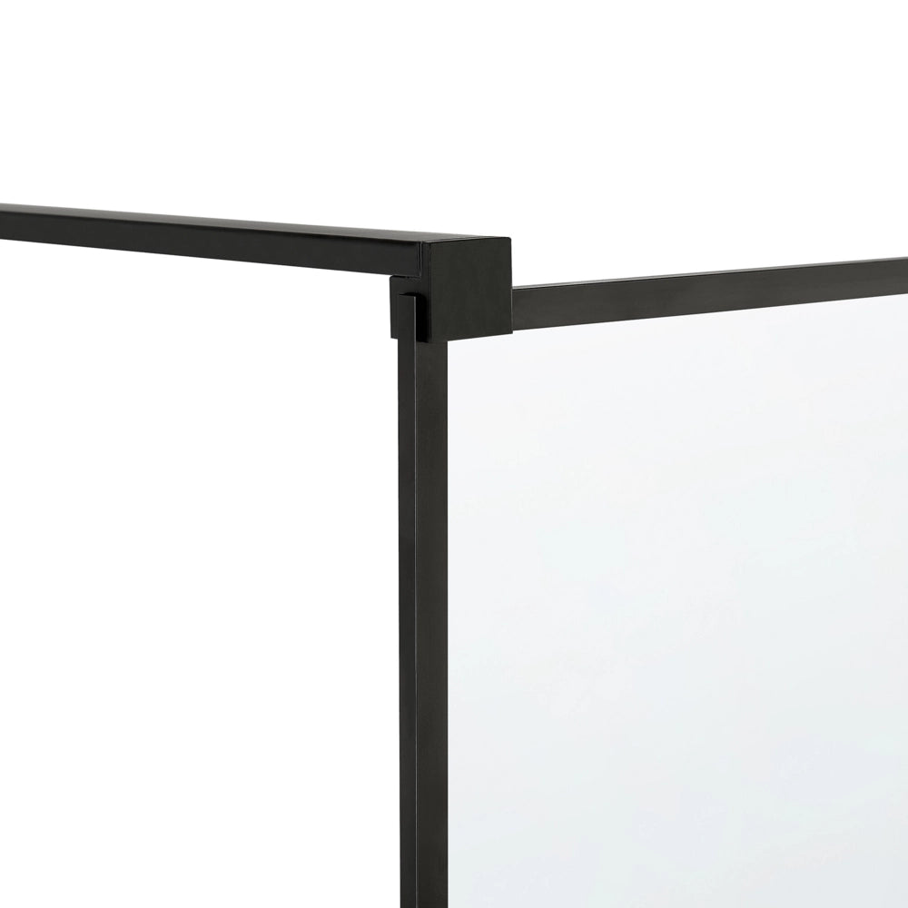 Schermo per doccia Vetro temperato Nero Cornice in acciaio inossidabile Bagno per ambienti umidi Box senza porta 90 x 190 cm