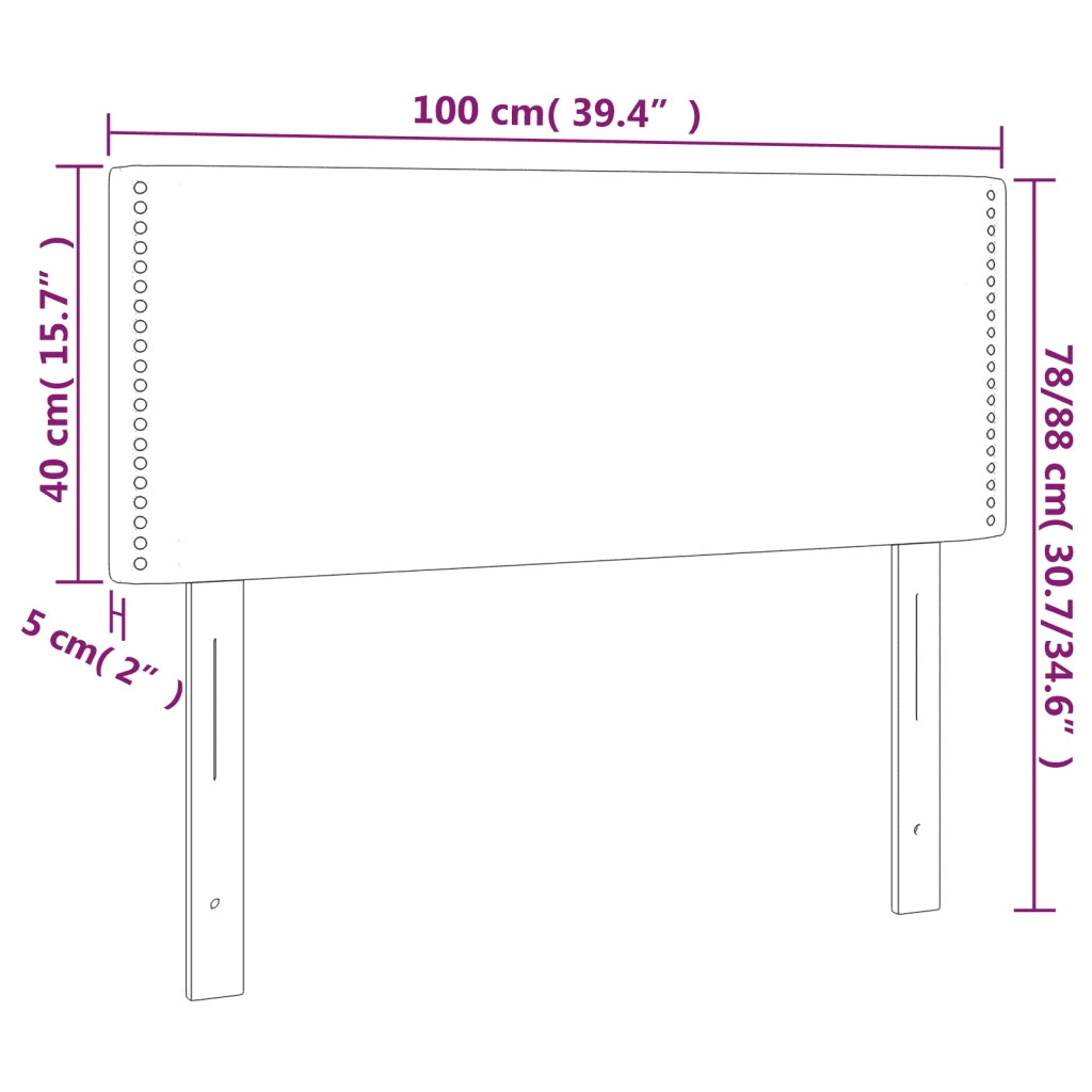 Testiera Tortora 100x5x78/88 cm in Tessuto 345908