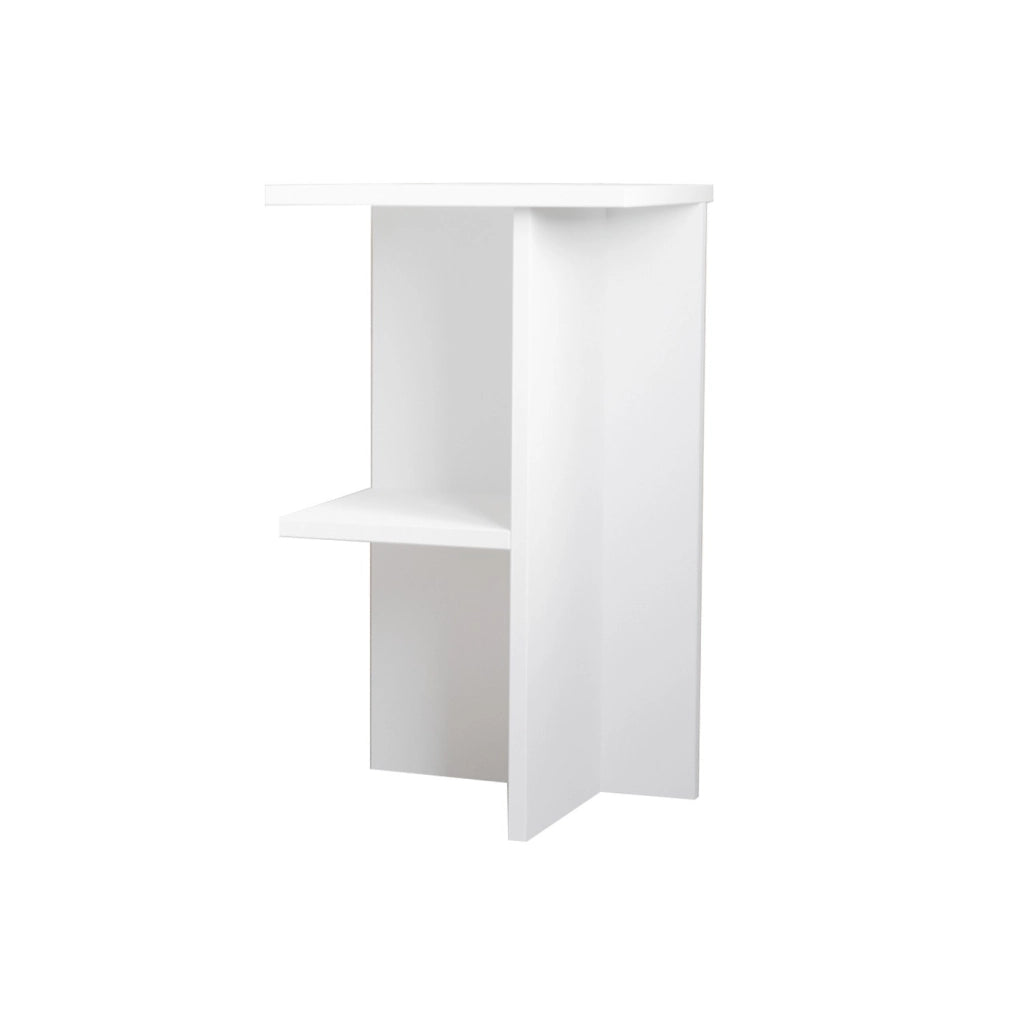 Comodino in legno "Leray" - 36 x 36 x 60 cm - Bianco