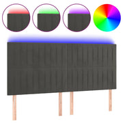 Testiera | Testata a LED GrigioScuro 200x5x118/128cm in Velluto