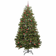 Albero di Natale Artificiale-Albero Natalizio Verde 210 cm PVC e Metallo 114197