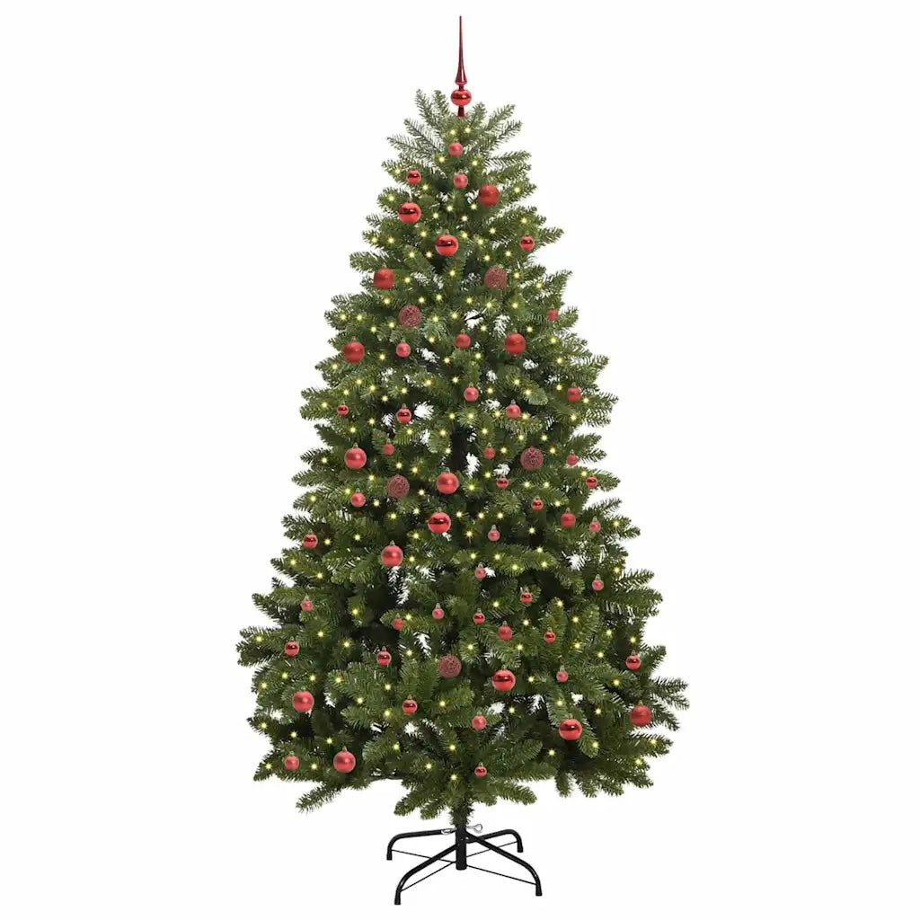 Albero di Natale Artificiale-Albero Natalizio Verde 210 cm PVC e Metallo 114197